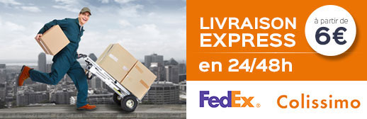 Livraison Express en 24/48H Par Fedex ou Colissomo à partir de 6€